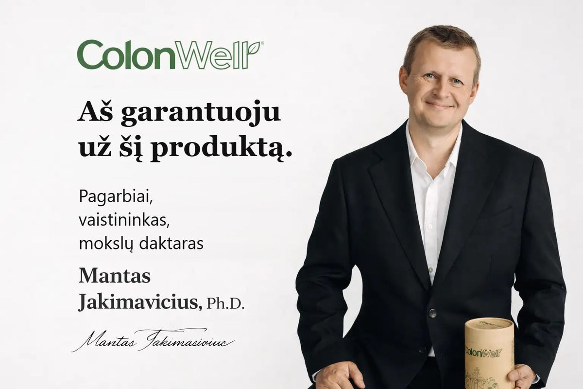 ColonWell (natūralaus skonio) + ColonWell Active – žolelių ir sėklų mišinys (su vaisiais ir vitaminais)