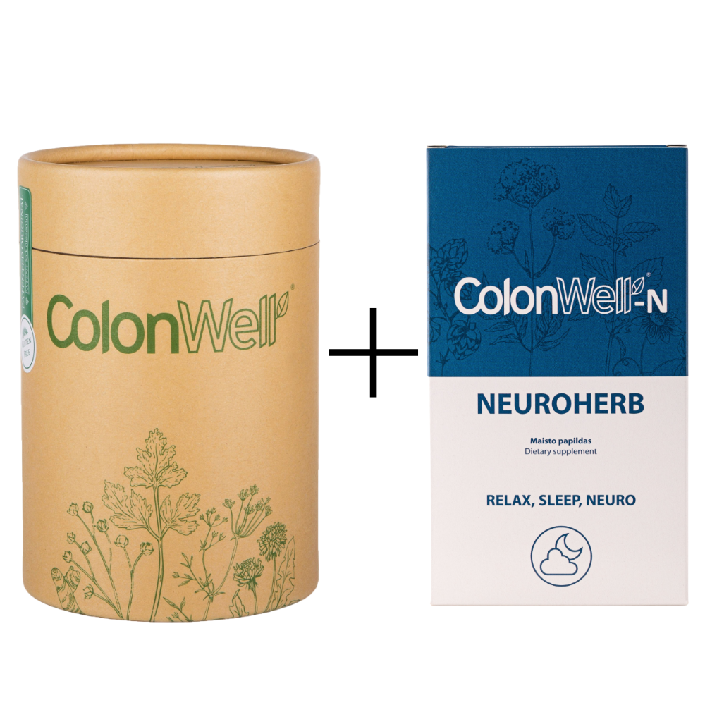 ColonWell (natūralaus skonio) 400 g. + DOVANA Neuroherb - maisto papildas miegui ir nervų sistemai