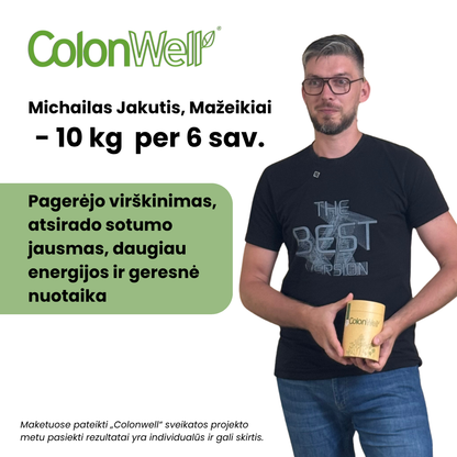 AKCIJA! 2 vnt.. ColonWell (natūralaus skonio) 400 g. + DOVANA ColonWell pėdų ir sąnarių kremas