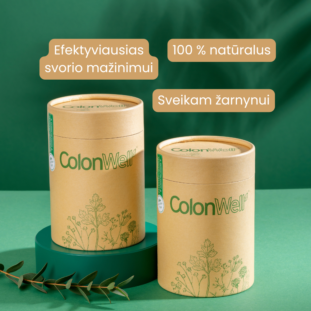 2 vnt. ColonWell (natūralaus skonio) 400 g. + DOVANA šaltalankių aliejus