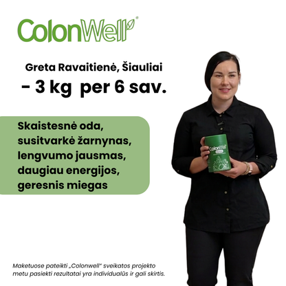2 vnt. Colonwell Active (su vaisiais ir vitaminais) 350 g. + DOVANA šaltalankių aliejus