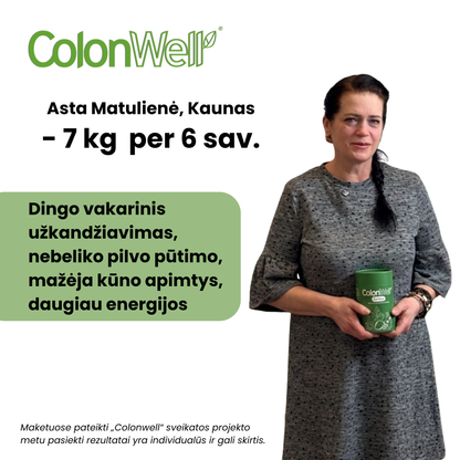 2 vnt. Colonwell Active (su vaisiais ir vitaminais) 350 g. + DOVANA šaltalankių aliejus