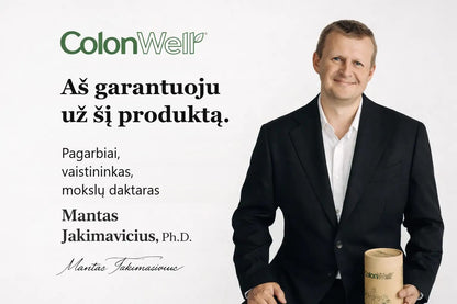 ColonWell (natūralaus skonio) + ColonWell Active – žolelių ir sėklų mišinys (su vaisiais ir vitaminais)
