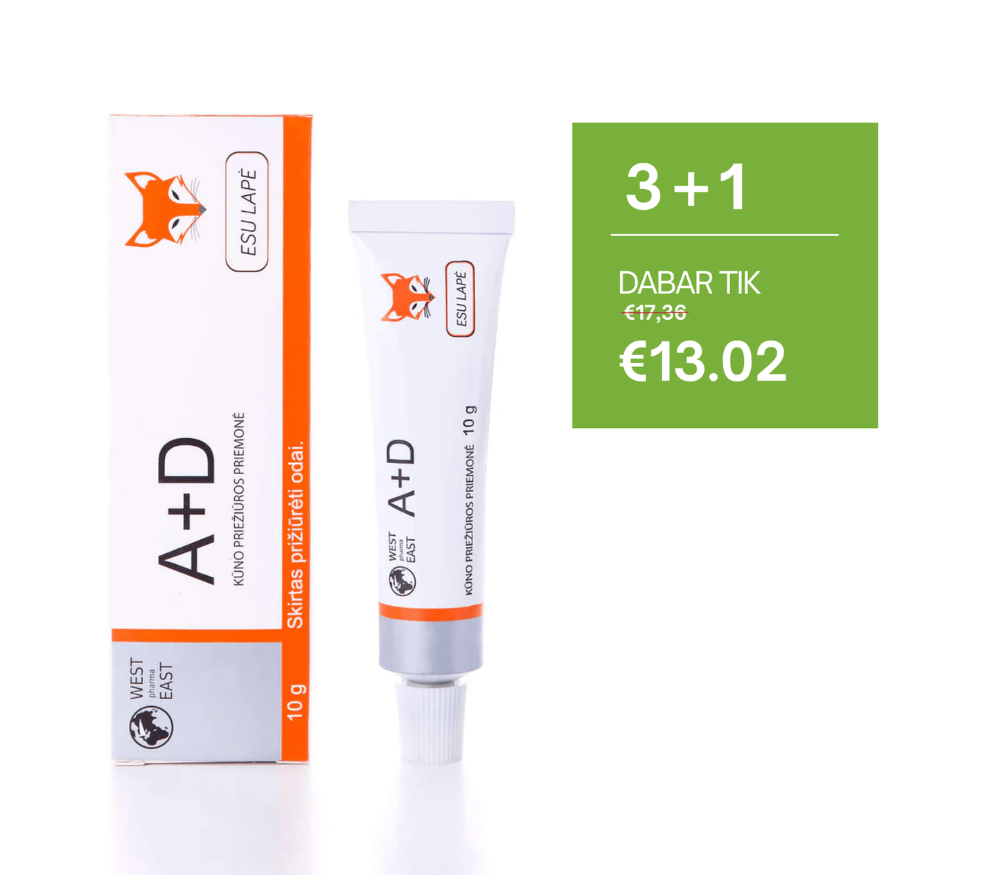 3 perki 1 nemokamai, A+D kremas, ESU LAPĖ , 10 g