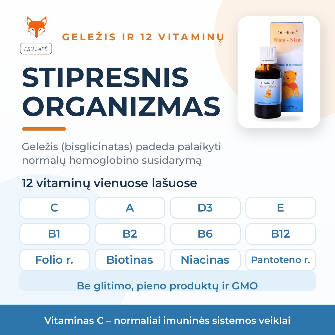 NIAM-NIAM Esu Lape - gelezis ir 12 vitaminu stipresniam organizmui