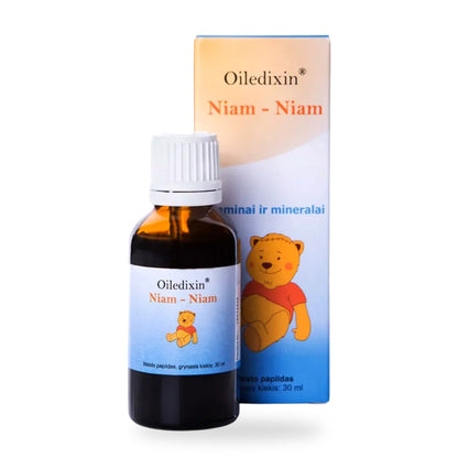 NIAM-NIAM vaikui nevalgiukui – vitaminai ir geležis, OILEDIXIN lašai, 30 ml