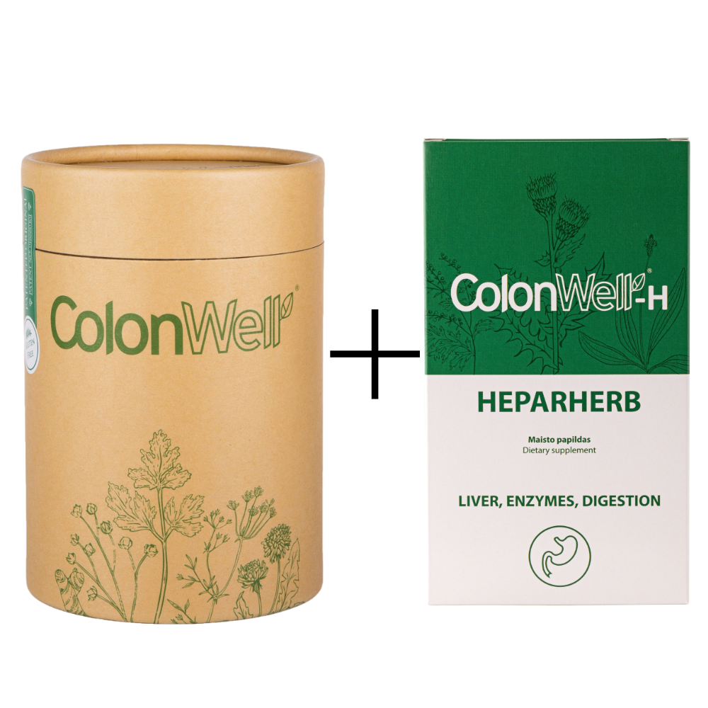 ColonWell (natūralaus skonio) 400 g. + DOVANA Heparherb - maisto  papildas kepenims, virškinimo sistemai