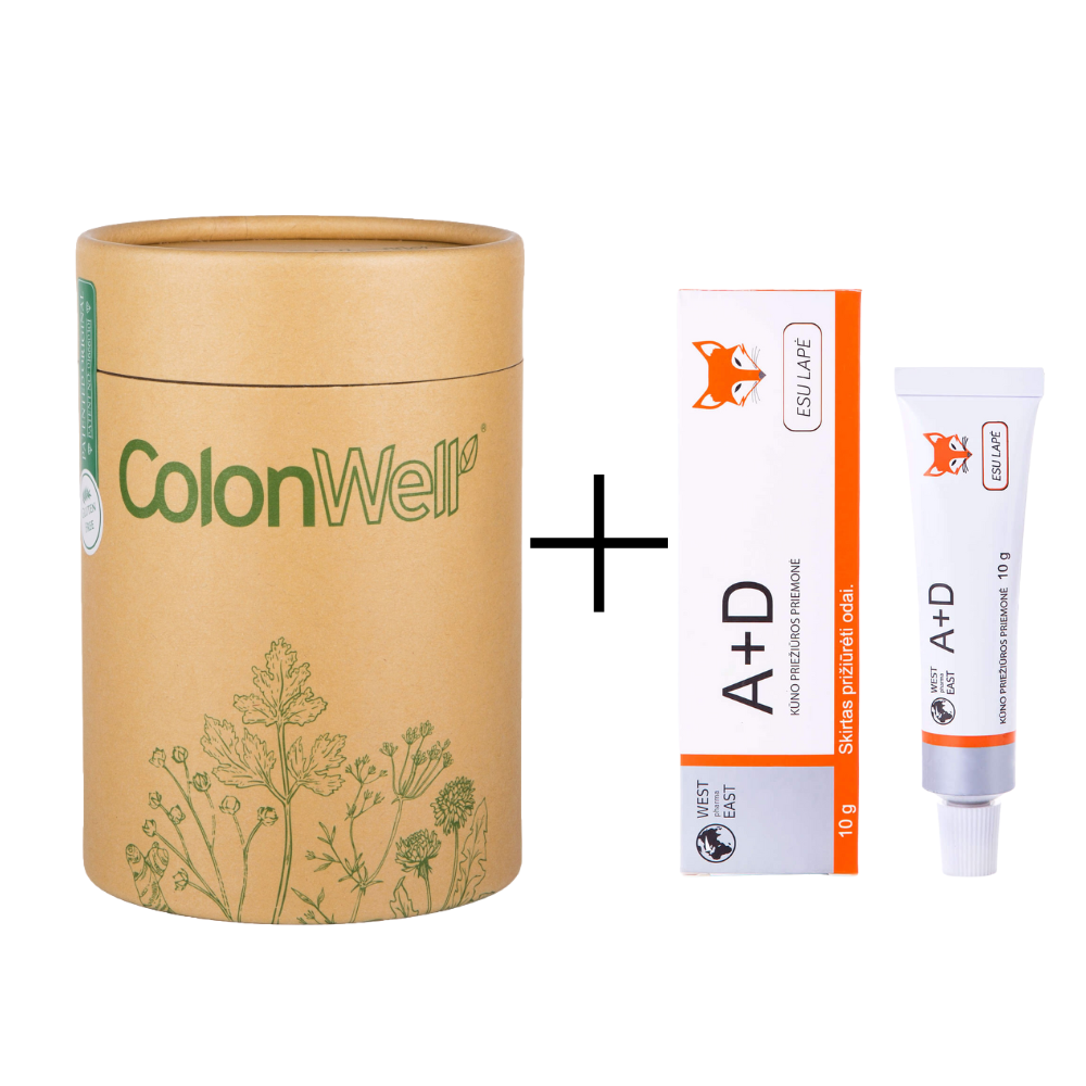ColonWell (natūralaus skonio) 400 g. + DOVANA A+D kremas, ESU LAPĖ , 10 g